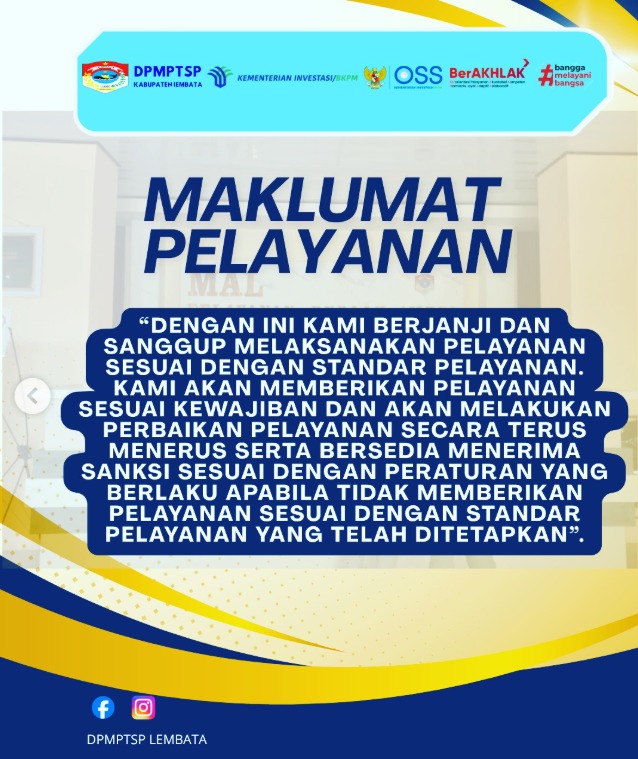 Maklumat Pelayanan Dinas Penanaman Modal dan PTSP Lembata